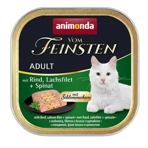 V.Feinsten CORE Rind, Lachsfilet + Spinat für Katzen 100g